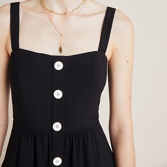 🎉HP🎉Anthropologie Rosemary Midi Dress in Black - Picture 2 of 6